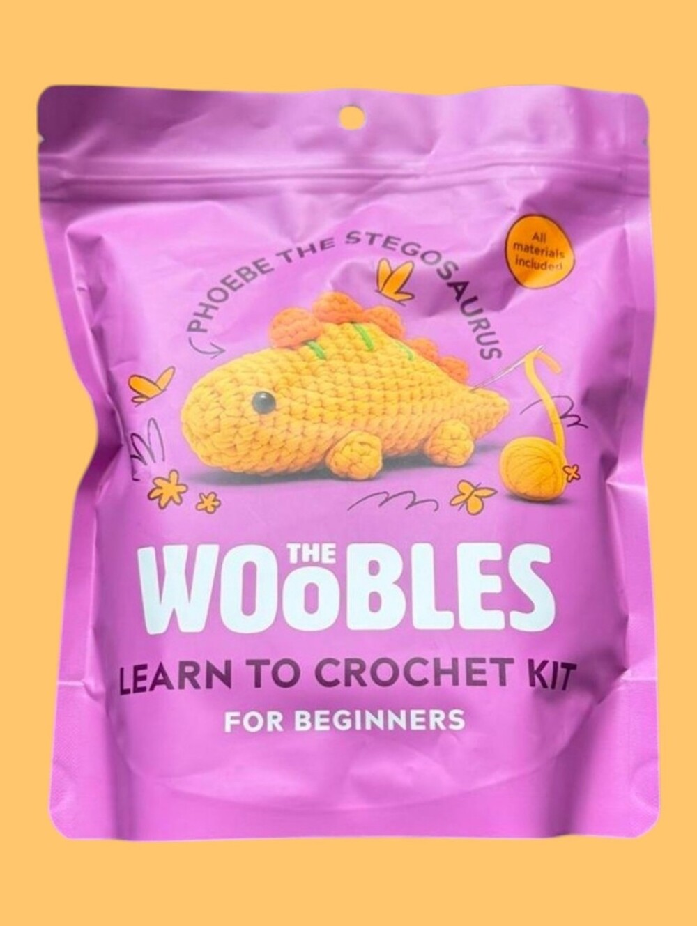 Woobles Phoebe The Stegosaurus Crochet Kit New Retired
